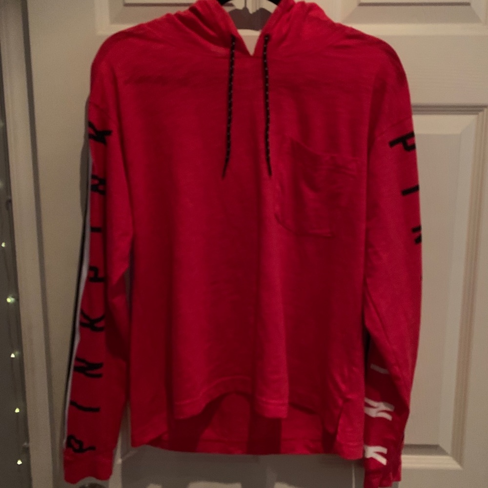 PINK hooded long sleeve shirt